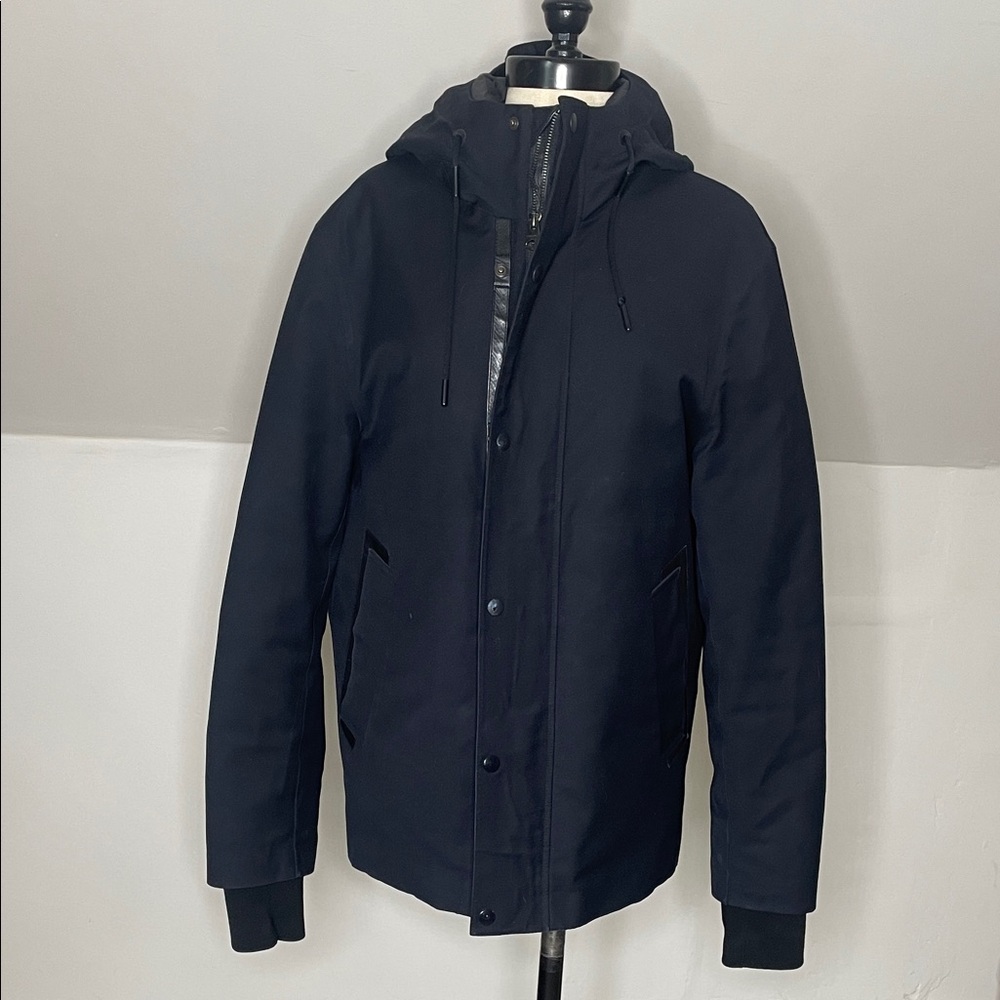 Mackage Montreal Men's Dark Black Jacket with Hood Size 38